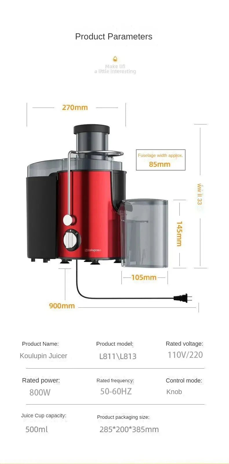 FreshForce™ 800W Centrifugal Juicer