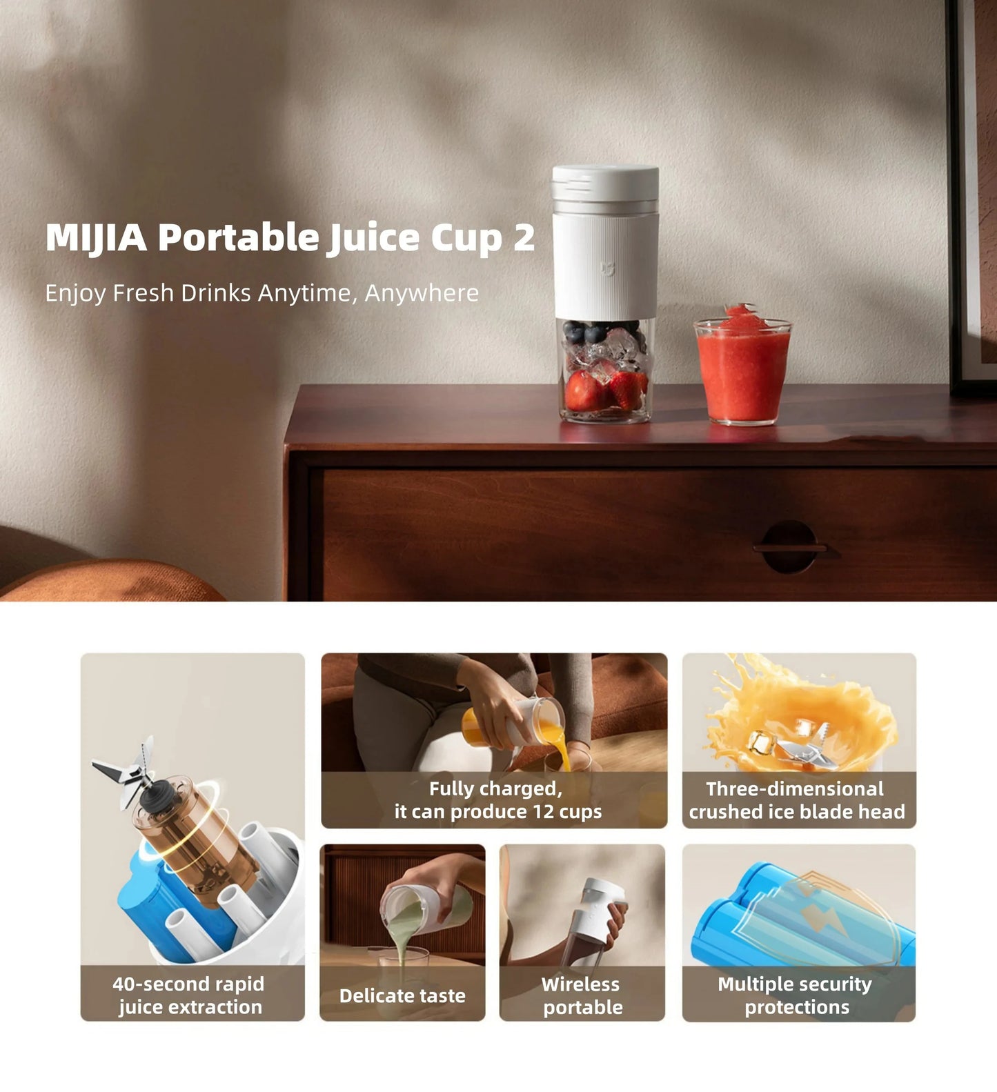 FreshBlend™ Mini Portable Juicer